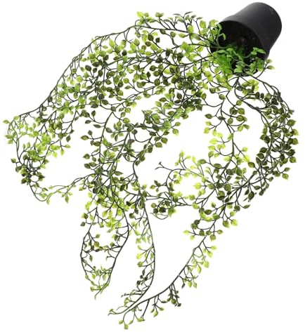 FONDOTIN Simulation Rattan Pendant Wall Hanging Plant Decor Indoor Artificial Foliage with Sharp Petal Leaves Easy Care Faux Greenery for Home Party and Office Decoration