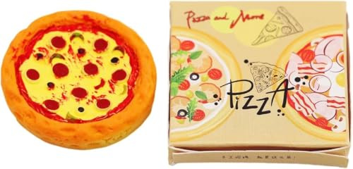 Realistisches Mini-Pizza-Box-Set, hochdetaillierte Lebensmittelmodelle und Küchenzubehör für Puppenhaus, Bäckerei-Display und pädagogisches Rollenspiel
