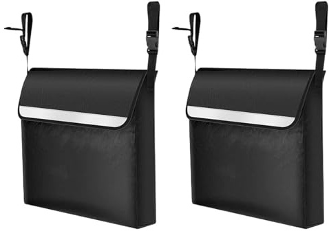 Bolsa for silla de ruedas (1/2 unidad), impermeable, for almacenamiento andadores, mochila multifuncional for eléctrica Mochila para Silla de Ruedas(Black 2PCS)