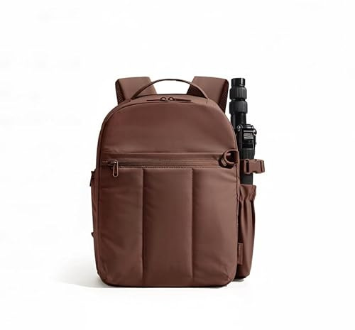 Bagsmart Mochila para cámara, DSLR SLR, bolsa para cámara fotográfica, compatible con portátiles de 13,3, mochila fotográfica resistente al agua, Café marrón, 35 x 25,5 x 14 cm