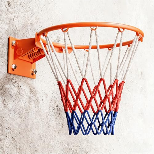 TapferBahn Canestro Basket da Muro,Canestro Basket Esterno,Canestro Regolamentare Basket Ring,Anello da Pallacanestro da Muro,con Doppia Molla,Selezione di Regali per Feste A Temas Sportivo
