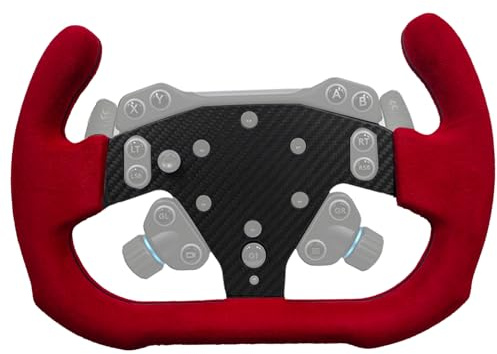 12 Inch Motorsport For Logitech G RS50 System or Pro SIM; lightweight Real Carbon Fiber Suede Compatible with Logitech G PRO RS On Xbox Series X/S PS4/PS5 PC Wheel Hub (12 INCH Motorsport Style-Red)