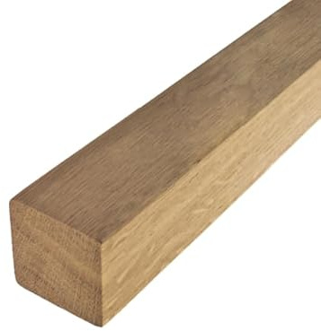 Sellon24 Pasamanos de madera maciza de roble 40 x 40 mm L2500 mm, madera maciza