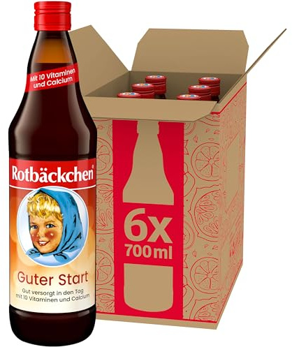 ROTBÄCKCHEN Guter Start 6er Pack (6 x 700 ml) - Mehrfruchtsaft mit 10 Vitaminen und Calcium