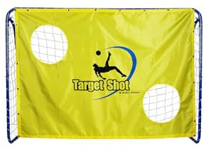 Zonex Fotbollsmål med målvägg – ett stycke target mobil grind, 213 x 152 x 76 cm, metall, kan sättas ihop från 3,8 cm rörelement