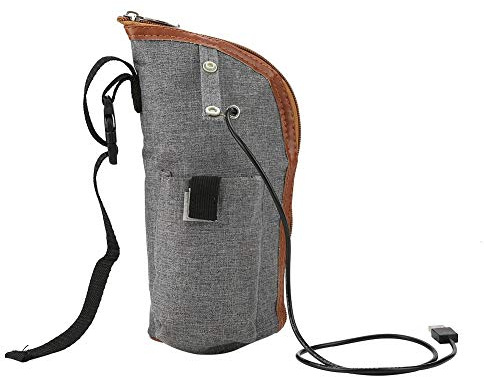 Fdit Milchwärmer Tasche - USB Tragbare Heizung Reise Tasse Heiße Milch Warmwasserbereiter Fläschchen Aufbewahrungstasche für Neugeborene