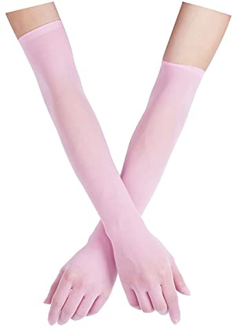 CHICTRY Damen Transparent Handschuhe Stulpenärmel Ultra Dünn Mesh Dessous Handschuhe Uv-shutz Ellenbogen Strümpfe Für Hochzeit Party Abend