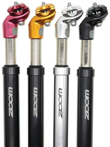 DJC Bike Suspension Seatpost Shock Absorber Damper Post 27.2 30.9 31.6 mm, Lightweight Aluminum Body (Golden Head, 30.9mm)
