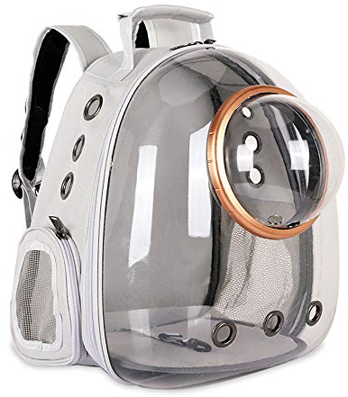 Sipobuy Pet Raum Kapsel Rucksack, Kleine Medium Katze Welpen Hund Träger, Transparent Atmungsaktive Wärme Proof, Für Reise Wandern Zu Fuß Camping (Grey)