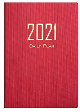 Kalender 2021 A5, Terminplaner Ringbuch, Terminkalender, 365 gute Tage - Wochenplaner, Tagesplaner und Notizbuch für mehr Achtsamkeit (Rot)