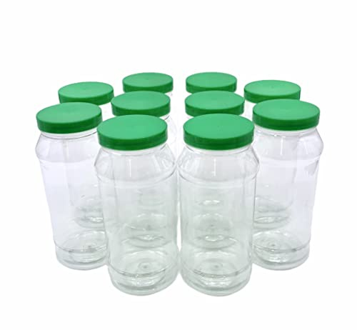 10 barattoli in plastica da 1 l, per alimenti, cucina, artigianato, garage, organizzazioni