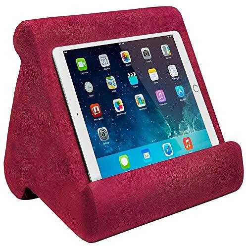 FANIER Universal Tablet-Halterung für iPad, Pad Pillow, weiche Kissen, mehrere Winkel, für elektronische Bücher, Smartphones, elektronische Player, Magazine (Rotwein)