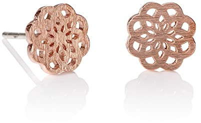 Nanama Mandala Ohrstecker für Damen, kleine geometrische Ohrringe für Frauen und Teenager, Mädchen mit elegantem gebürstetem Finish, Mandala Blumen Schmuck fur Damen
