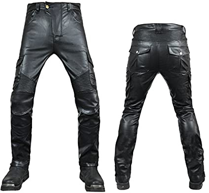 Women's Waterproof Motorcycle Trousers Anti-fall Riding Motorcycle Leather Pants PU Leather Fabric, Waterproof, Windproof And Wear-resistant (3 Kinds Of Protective Gear, XXS-4XL)