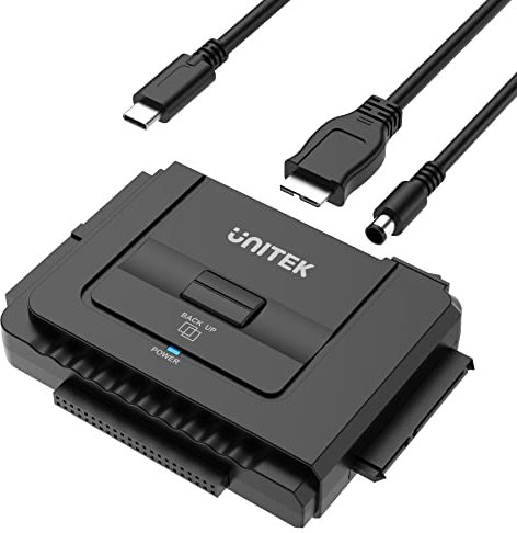 Unitek USB-C IDE/SATA Adapter, Dual-Drive for 2.5/3.5 HDD/SSD, 6Gbps