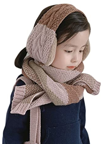 ITODA Ohrenwärmer Kinder Winter Ohrenschützer Strick Ohrwärmer Plüschfutter Earmuffs Mädchen Jungen Ohrenschutz Kopfband Warm Winterschal Bunt Earband Winddicht Kinderschal Outdoor Earwarmer Geschenk