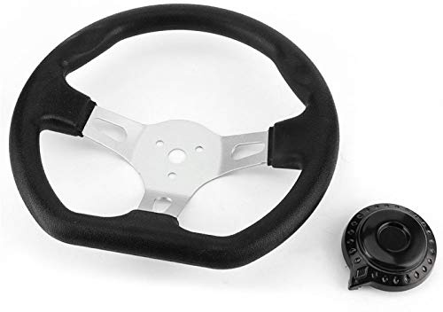 Aqxreight Hochwertiges Lenkrad, 270 mm, Schwarz, Universell für Go-Kart Racing Cart Zubehör