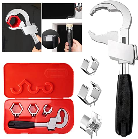 Universal Verstellbarer Doppelmaulschlüssel, Multifunctional Adjustable Double-Ended Wrench, Schraubenschlüssel für Reparatur von Wasserleitungen, Halbmondschlüssel-Sets, Sanitär Werkzeug