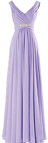 Lecureler V-Neck Ruching Prom Bridesmaid Lilac Size 12