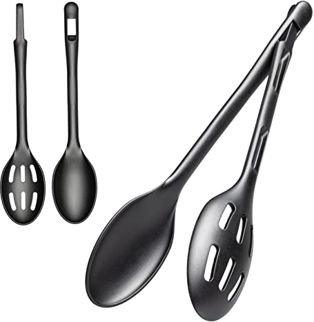 Hausfelder Salatbesteck schwarz zweiteilig, Salatbesteck und Salatzange Kunststoff (Schwarz)