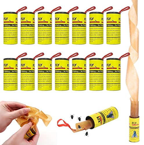 Atrapa Moscas, 16 Piezas Trampa Moscas, Interior y Exterior Trampa para Moscas, Seguro No Tóxico Trampas para Moscas, Trampa moscas Apto para Mosquitos Polillas Insectos