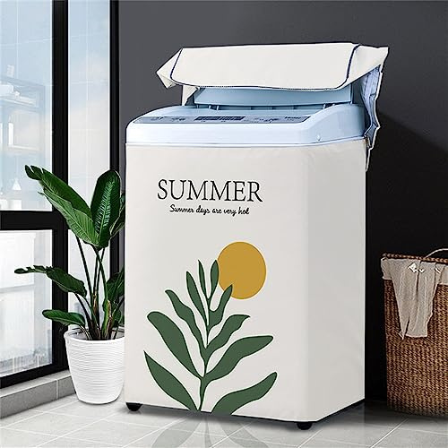 Odot Flowers Washing Machine Cover Top Load Waterproof Dustproof Washer Machine Dryer Protector Sunscreen Washer Dryer Cover for Most Top Load Washer Dryer (Moon,XXL(12.5kg))