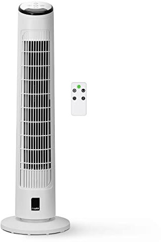 KEPLIN 55W 29-Inch 90 Degree Oscillating Tower Fan with Remote Control, Powerful Wind, 6 Speeds, 3 Modes, Temperature Display & 12 hour Timer, Perfect fans for Home & Office Made with Quiet Operation