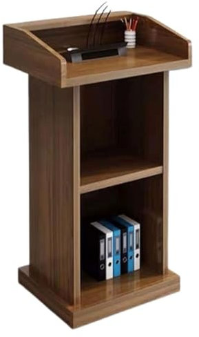 Roedax Rednerpult Minimalistisches Rednerpult aus Walnussholz mit offenem Stauraum, Kanzeln für Kirchen, Rednerpulte, Rezeption, Moderne Podien Mode