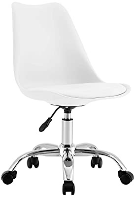 THINIA HOME Silla de Escritorio Ergonómica con Ruedas Eyre Silla Nórdica Acolchada Giratoria Moderna Altura Ajustable | Silla de Escritorio de Oficina Estudio Dormitorio 97x47x58cm