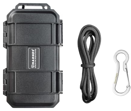 Harnds Caja de Almacenamiento a Prueba de Agua con Estructura de Sellado Caja Seca Salvaje para Náutica y Deportes Acuáticos (Negro, 16.5cm x 9.5cm x 4cm)