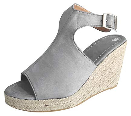 MJGkhiy Sandalias de cuña para mujer, elegantes, de moda, plataforma, sandalias bohemias, con correa de tobillo, sandalias, elegantes, ceremonia, cuña alta, cómodas, sandalias de verano 2024