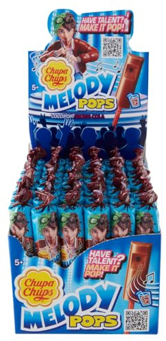 Chupa Chups Melody Pops, Lollipop Fischietto, Gusto Cola, Confezione da 48 Lecca Lecca Monoporzioni, da Condividere con Amici o da portare sempre con te