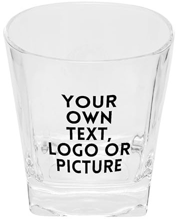 Vaso de whisky cuadrado personalizado de 10 onzas, vaso de whisky de texto personalizado, vidrio de whisky personalizado, vidrio de whisky personalizado, vidrio de whisky personalizado para bodas y