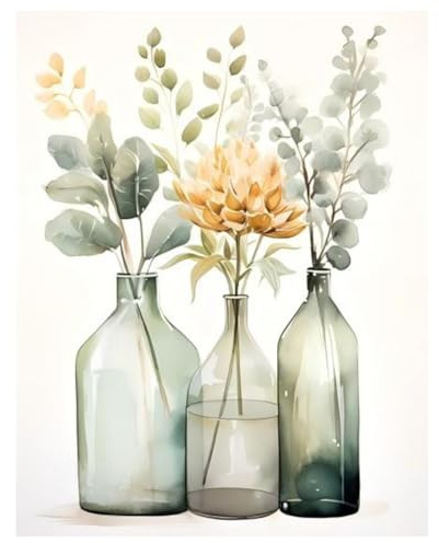 Mandun Art Blume Diamond Painting Erwachsene Vasenblumen Diamant Painting Bilder Full DIY Diamant Kunst Malerei Stickerei Set Home Wand Dekor Geschenk 30x40cm