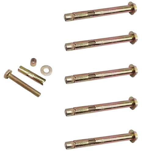 M8*70MM Expansion Bolts,5Pcs Expansion Screw Bolts,Expansion Anchor Bolts Hex Nut Expansion Sleeve,Heavy Duty Fixing Anchor,for Concrete,Masonryand Brick Wall