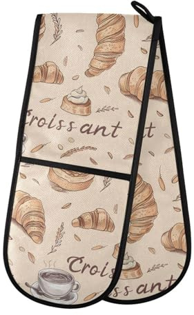 Double gants de four, tasses à café, pain, maniques, résistants à la chaleur, gants de four pour barbecue, cuisson, grillades, micro-ondes