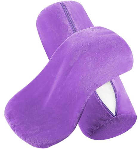 Prasacco Juego de 2 fundas de almohada cervicales de 40 x 15 cm, color lila