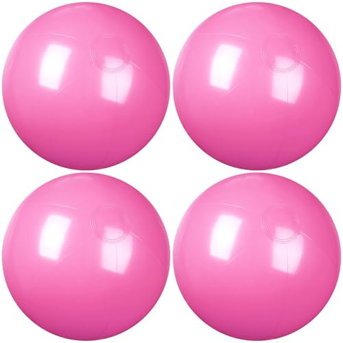 kymqlyw 4 Pcs Inflatable Beach Ball 8 inch Swimming Pool Balls Summer Outdoor Decor Ball Ornaments Floatable Ball for Swimming Pool Birthday Party Supplies (Pink)