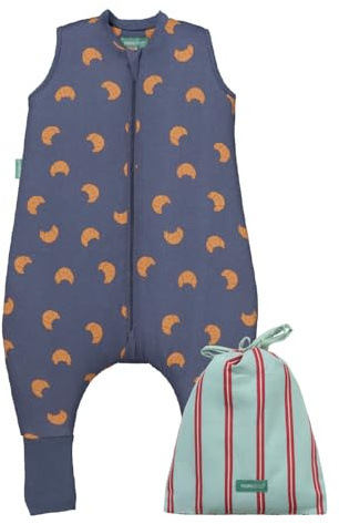 molis&co - Baby Schlafsack mit Füßen und Socke - Ideal für den Winter - Babyschlafsack mit Beinen 2,5 tog - 100% Baumwolle (Oeko-TEX 100), Premium Qualität - Croissants (80 cm)