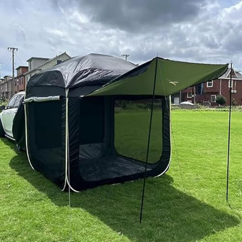 QSNYJPL Heckklappen Auto Markise für Camping, Universelle SUV Heckzelt Auto, 5-8-Personen-Zelte mit Erweitertem Schutz für Overland-SUV, LKW, Vans(Black)