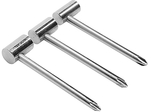 Generic Professionelles Gitarrenhals-Einstellwerkzeug-Set, 3-teilig, Eisenschlüssel mit Schraubendreher für die Reparatur von Folk- und E-Gitarren (Silber 6,35 mm + 7 mm + 8, drei Sätze)