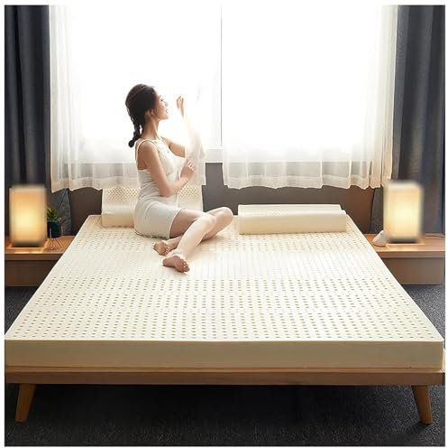 Latexmatratze,100% Natürlich, Schlichtes Design, Entspannende Schlafzimmer-Latexmatratze Mit Topper, Matratzenauflage Aus Naturlatex,7.5cm,135x200cm(53x79in)