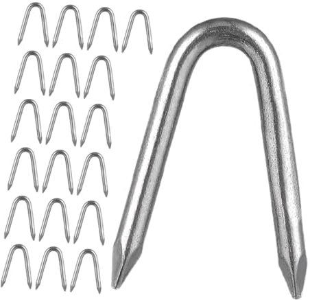 MOTHNUR 1tasche Metallbefestigungen Für Zaundrähte U-förmige Spikes Aus Verzinktem Klammern Für Maschendrahtzäune Geeignet Für Garten Und Bauernhof