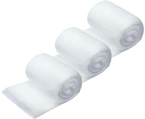 Lalieffacely 3 Pack Snow Blanket Roll, 1.3 x 4.9 ft Fluffy Fake Artificial Snow for Christmas Village Displays, Christmas Tree Deocration Winter Wonderland Decorations (White)