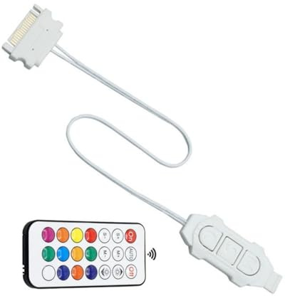 UNTERING ARGB Synchronization Small Controller Manual Adjustment White/Black 5V 3Pin Standard Connection PC Component PC Case Color Lighting Control Device