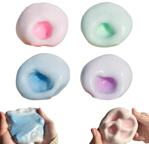 Aevorant Set de 4 Pelotas Anti estrés con Diseño de UVA – Juguete Sensorial para Alivio de Estrés para Niños y Adultos para Liberación de Presión y Enfoque (Diámetro 4 cm)
