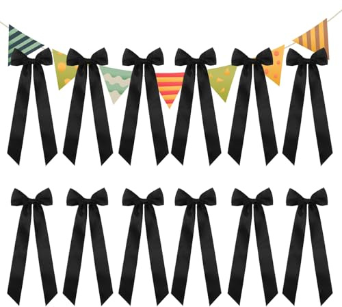JIEBWCHA Bows for Wine Glasses, Wedding Candlestick Decoration Ribbon Bows, Pre-Tied Bowknot Adhesive Party Supplies for Dinner Present Wrapping Date Night Birthday