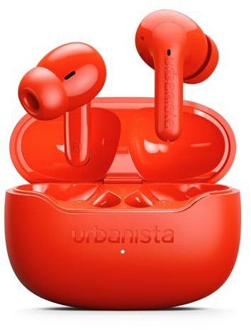 Urbanista In Ear Hörlurar Trådlösa med ANC, Aktiv Brusreducering upp till 30dB, 32h Speltid, Multipoint Bluetooth, IPX4, Palermo - Orange