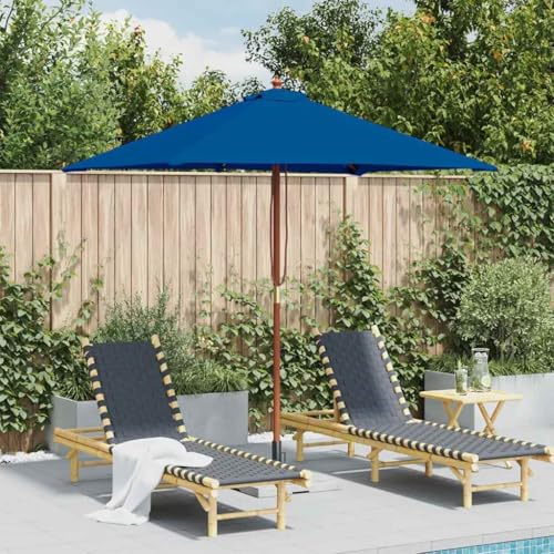 Parasol de jardin, terrasse, balcon, mât en bois bleu, 150 x 200 cm, tissu d'ombrage robuste, protection solaire rectangulaire, style voile, cordon
