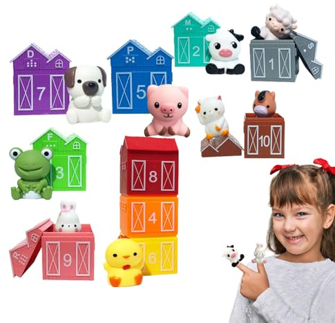 Kleine Fingerpuppen | Niedliches Weiches Lernspielzeug Mit Bauernhof Tieren | Bauernhof-Tier-Fingerpuppen,Für Kinder An Geburtstag, Zu Weihnachten, Zum Neujahr, In Der Vorschule Und Im